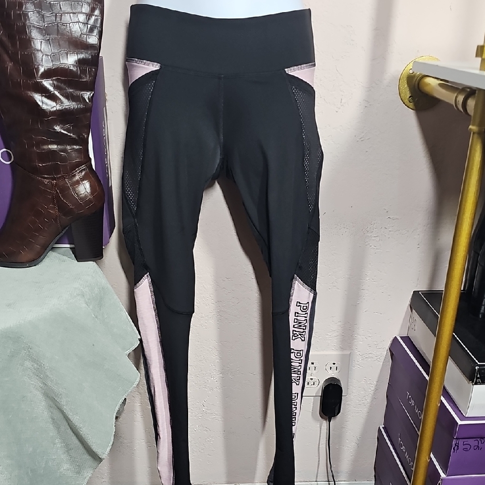 PINK Victoria's Secret Black and Pink Leggings